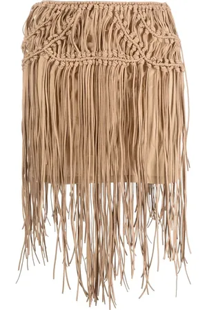 GIUSEPPE DI MORABITO Macramé fringe-hem mini skirt