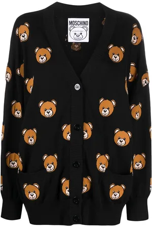 Moschino Teddy bear jacquard knit cardigan