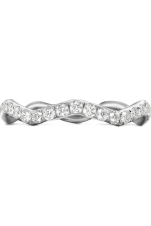 David Yurman Sterling Zig Zag Stax diamond band ring (2mm)