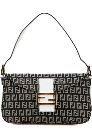 Fendi 2000-2010 Zucchino Canvas Double Flap shoulder bag