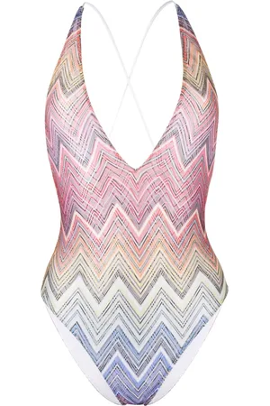 Missoni V-neck zigzag-print swimsuit