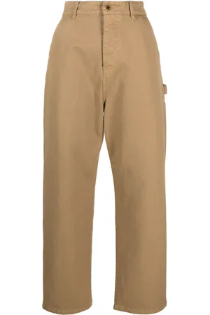 Miu Miu Logo-patch straight-leg cotton trousers