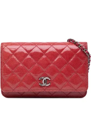 CHANEL 2014 Paris Dallas CC Patent Goatskin Wallet on Chain crossbody bag