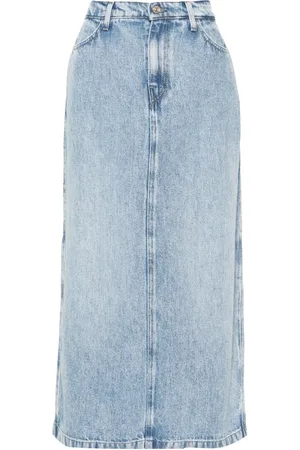 7 for all Mankind Abyss denim midi skirt