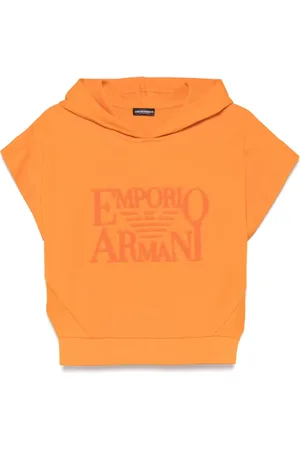 Emporio Armani Towelling-logo beach hoodie