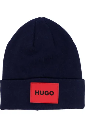 HUGO BOSS Logo-patch knitted beanie hat
