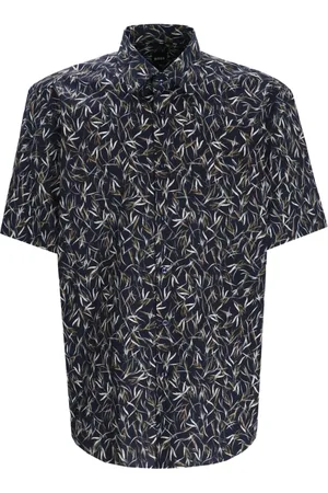 HUGO BOSS Joe leaf-print short-sleeve shirt