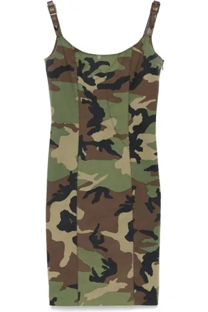 Dior 2000s camouflage-print midi dress