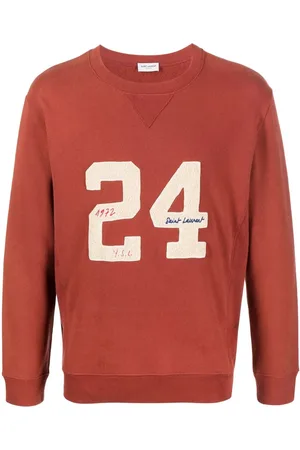 Saint Laurent Logo embroidery cotton sweatshirt