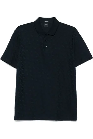 HUGO BOSS Patterned-jacquard polo shirt