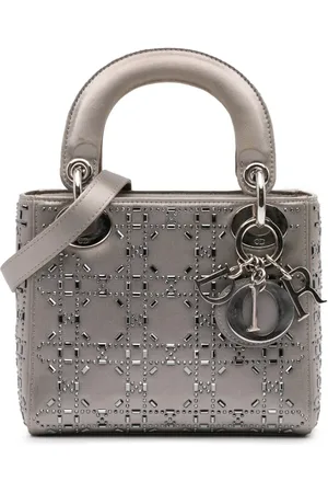 Dior 2018 Mini Satin Cannage Crystal Lady Dior satchel