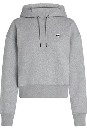 Karl Lagerfeld Ikon-patch cropped hoodie