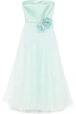 Parlor Floral-appliqué gown