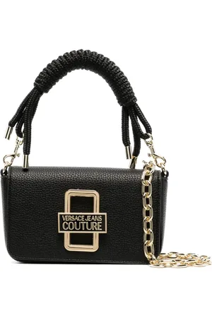 VERSACE Logo-plaque faux-leather shoulder bag