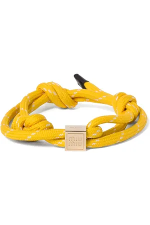 Miu Miu Logo-engraved cord bracelet