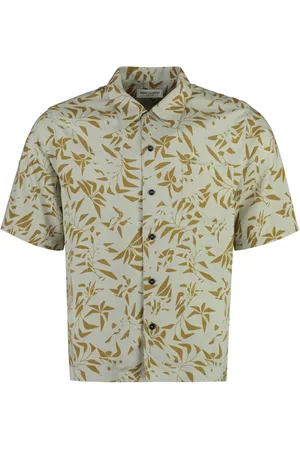 Saint Laurent Palm tree-print camp-collar shirt