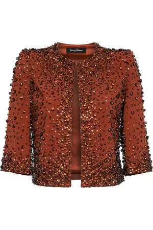 Jenny Packham Darlin crystal-embellished cropped jacket