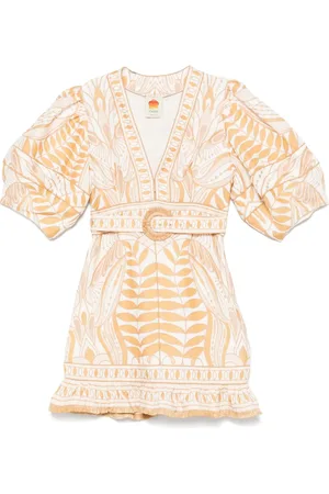 Farm Rio Lace-embroidered mini dress