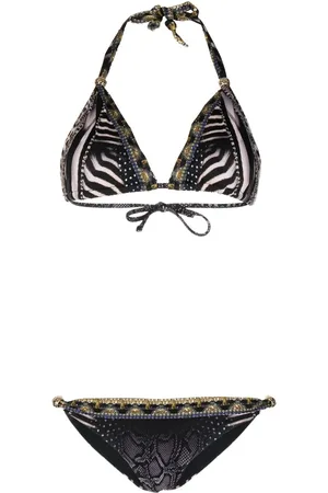 Camilla Animal-print halterneck bikini