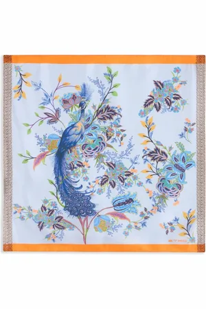 Etro Peacock-print pocket square