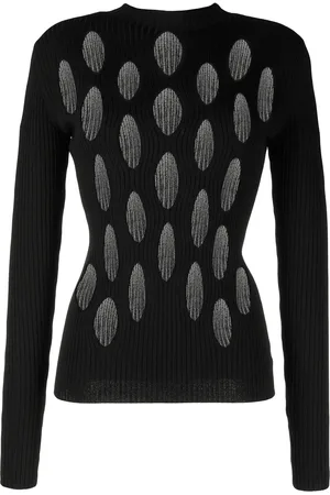 DION LEE Cut out-detail knitted top