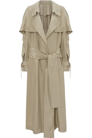 Victoria Beckham Pleated draped silk trenchcoat