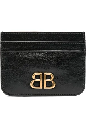 Balenciaga Logo-plaque leather cardholder