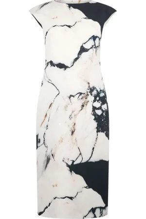 Roberto Cavalli Marble-print midi dress