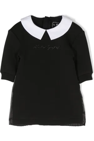 Karl Lagerfeld Logo-embroidered bib-collar dress