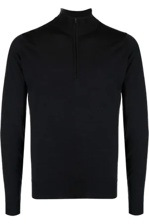 JOHN SMEDLEY Zip-neck long-sleeve sweater