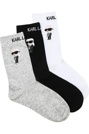 Karl Lagerfeld Ikon-embroidered socks (pack of three)