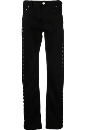 Alexander McQueen Metal-eyelet detail jeans
