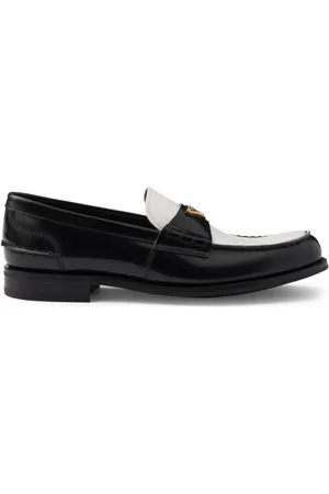 Prada Two-tone brushed leather loafers