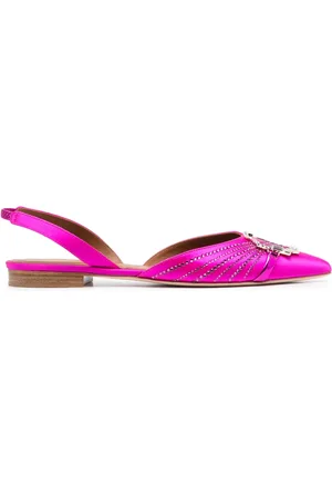 MALONE SOULIERS Crystal-embellished ballerina shoes