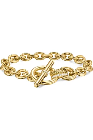 David Yurman 18K yellow DY Mercer?? Toggle Chain diamond bracelet