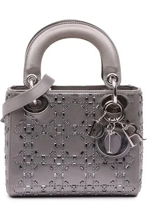 Dior 2018 Mini Satin Cannage Crystal Lady Dior satchel