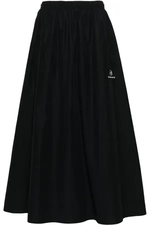 Balenciaga Logo-embroidered maxi skirt