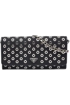 Prada 2020-2024 Tessuto Grommet Chain wallet