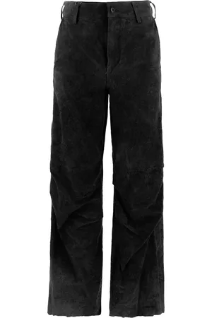 SALVATORE SANTORO Leather straight-leg trousers