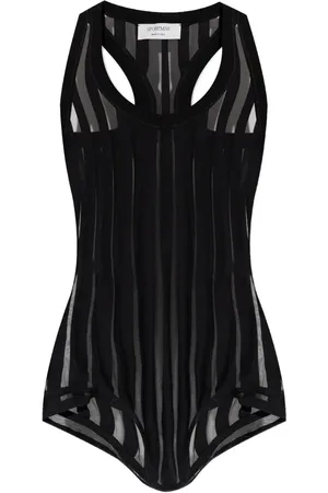 Sportmax Edam sheer striped bodysuit