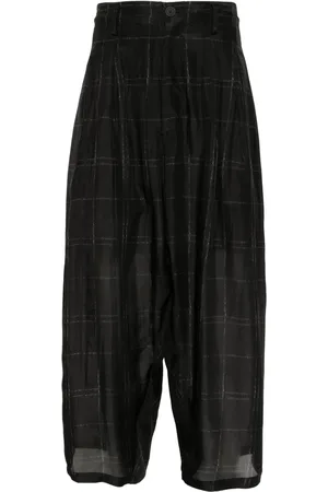 YOHJI YAMAMOTO Pleated plaid trousers