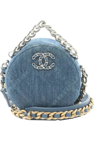 CHANEL 2021 Denim 19 Round Clutch with Chain satchel