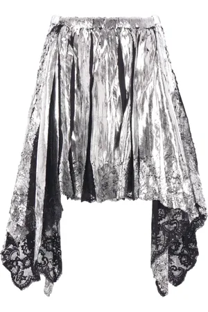 Paco rabanne Pleated lace-trim skirt