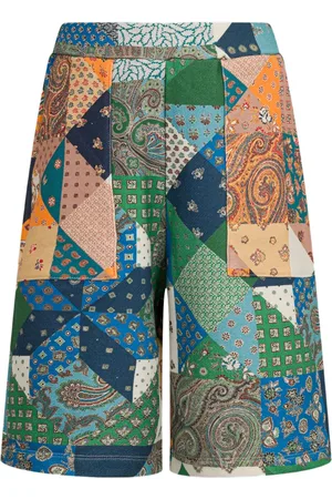 Etro Patchwork-print cotton shorts