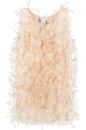 Max Mara Feather-embellished shift dress