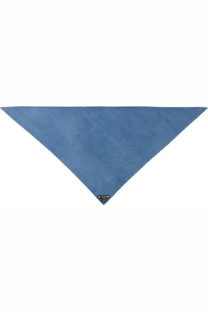 Prada Enamel triangle logo denim scarf