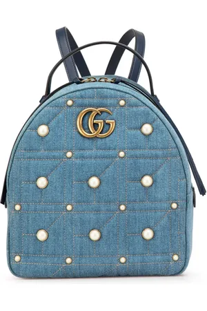 Gucci 2016-2024 Small GG Marmont Pearl Denim backpack