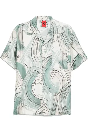 FERRARI Brushed-print silk shirt
