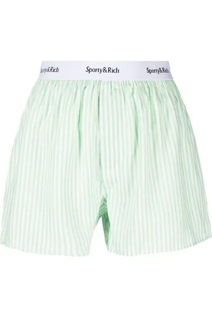 Sporty & Rich Logo-waistband striped boxer shorts