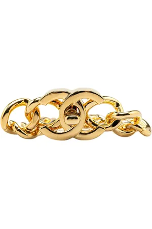 CHANEL 1996 Plated CC Turn Lock Bracelet costume bracelet